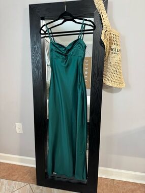 Princess Polly Teal Satin Slip Maxi Dress